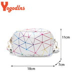 Yogodlns Fashion Laser Schultertasche – Kleine quadratische PU-Leder Crossbody Bag für Damen, Trendige Umhängetasche