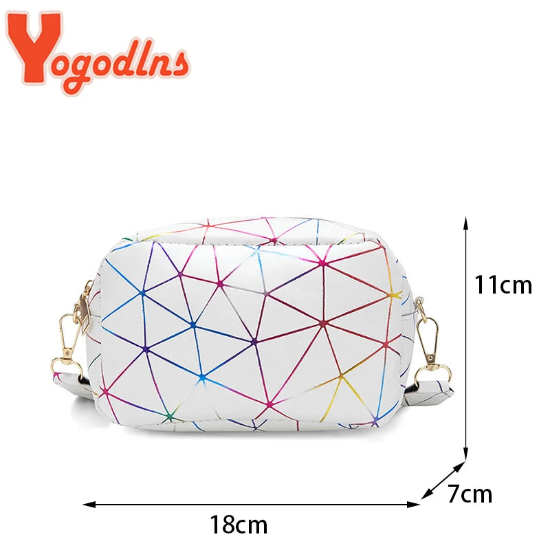 Yogodlns Fashion Laser Schultertasche – Kleine quadratische PU-Leder Crossbody Bag für Damen, Trendige Umhängetasche