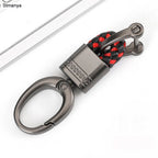 Handgeflochtener Leder Schlüsselanhänger mit Metallclip – Robuster Auto Keyring &amp; Gürtel-Keychain für Damen &amp; Herren 