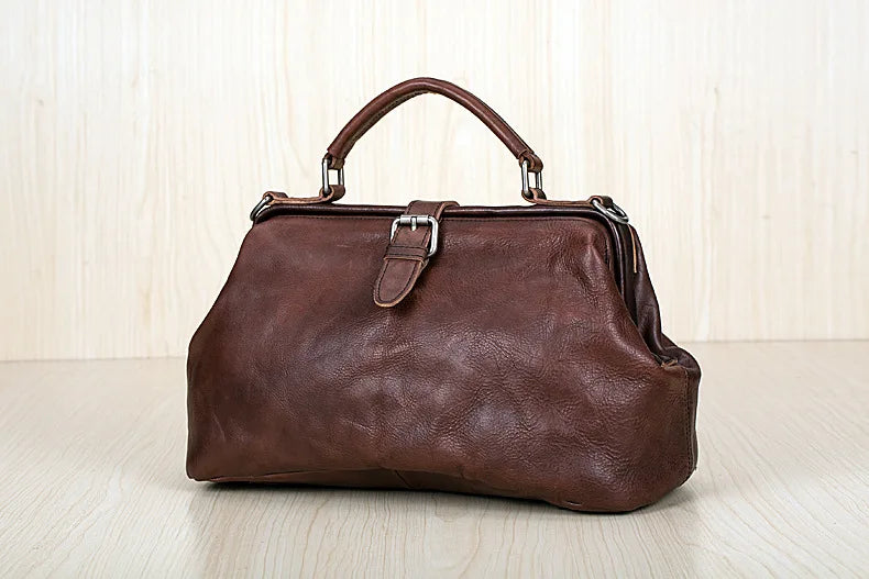 Newsbirds Luxus Leder Handtasche aus echtem Rindsleder – Designer Reise- & Schultertasche für Damen und Herren, diebstahlsichere Travel Bag