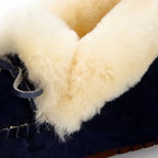 GRWG Damen Winter Flats – Handgefertigte Loafers aus echtem Pigskin-Leder mit Schafwoll-Innensohle, rutschfeste Slip-On Mokassins