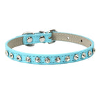 Bling Strass Hunde- & Katzenhalsband aus PU-Leder – Kristall-Diamant Halsband mit Leine für kleine Hunde (12 Farben)