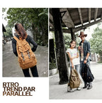 MUNUKI Vintage Canvas Rucksack – Militärischer Retro Drawstring Rucksack für Schule, Alltag & Freizeit