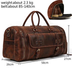 LUUFAN Bolsos de cuero para hombre con bolso de cuero vintage – Bolso de lona Vintage Crazy Horse grande con bolso de mano, bolso de negocios y de fin de semana 