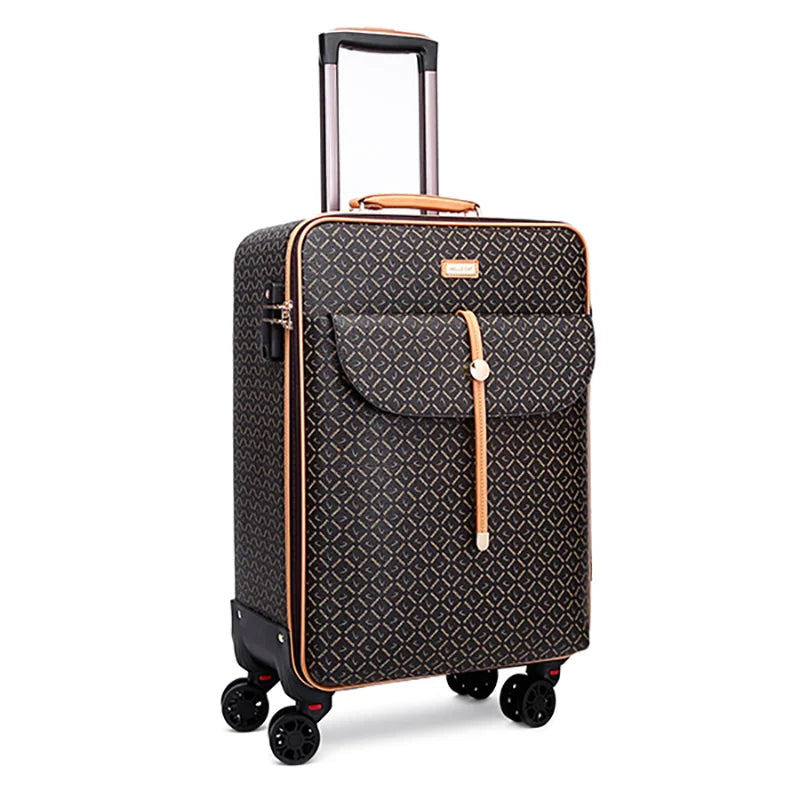 GraspDream PU Rolling Luggage Set – 16/20/24 Zoll Trolley Koffer mit Handtasche für Männer & Frauen