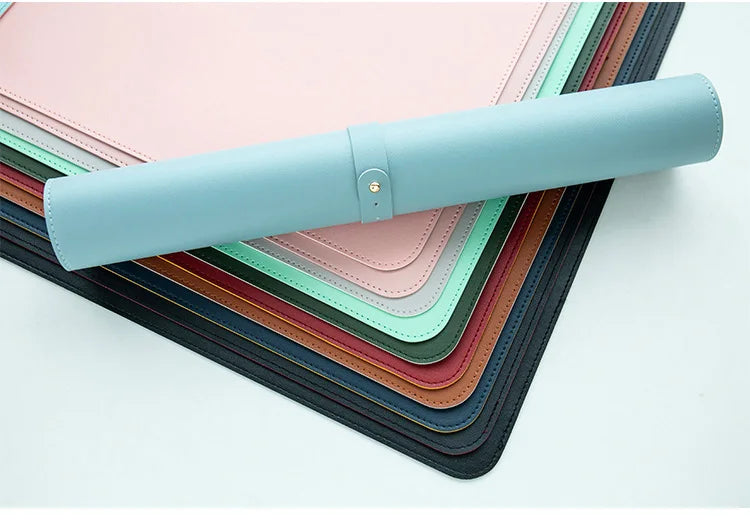 Alfombrilla de ratón para juegos XXL y protección de cuero PU – Wasserdichte, gran alfombrilla de escritorio para escritorio, ratón y ordenador 