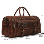 Newsbirds Vintage Leder Reisetasche für Herren – Große Travel Duffle aus echtem Rindsleder mit Schuhfach & Nietenboden