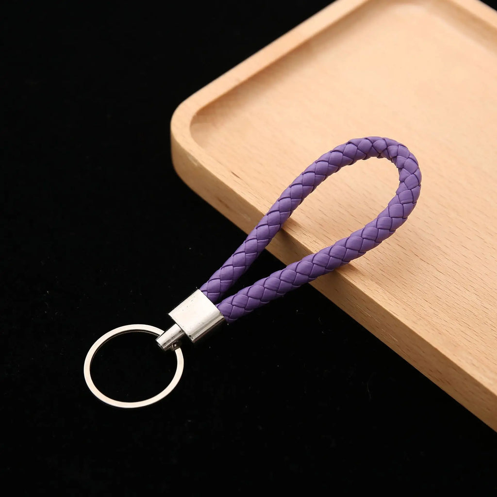 Geflochtener PU-Leder Schlüsselanhänger - Llavero de cuerda tejida más moderno como bolso y colgador de automóviles, llavero de cuero DIY para mujeres y hombres 
