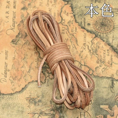 5 Meter Natur Lederkordel 3 mm – Quadratisches Rindslederband aus echtem Leder für Schmuck, Taschen & DIY Lederarbeiten