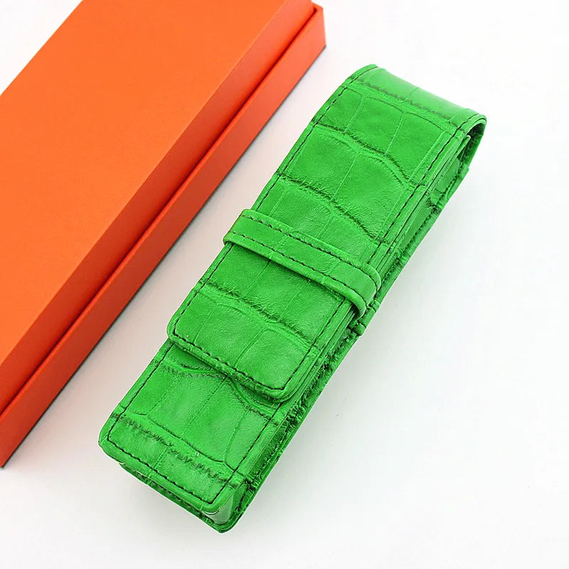 Haute qualité en cuir Federmäppchen für 2 Stifte – Elegante Stiftetasche / Stifthalter aus Leder