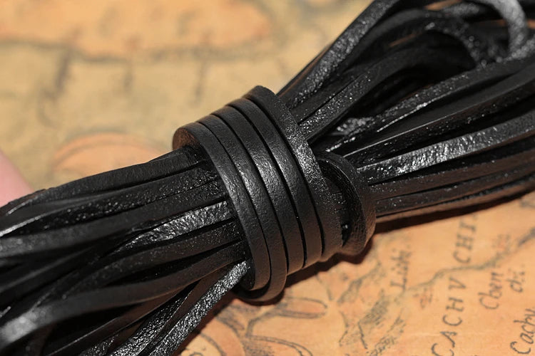 5 Meter Natur Lederkordel 3 mm – Quadratisches Rindslederband aus echtem Leder für Schmuck, Taschen & DIY Lederarbeiten