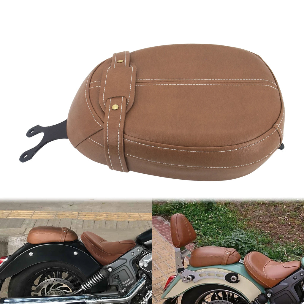 Motorrad Soziussitz aus Leder – Schwarzer/Brauner Beifahrersitz für Indian Scout & Scout Sixty (2015–2020)