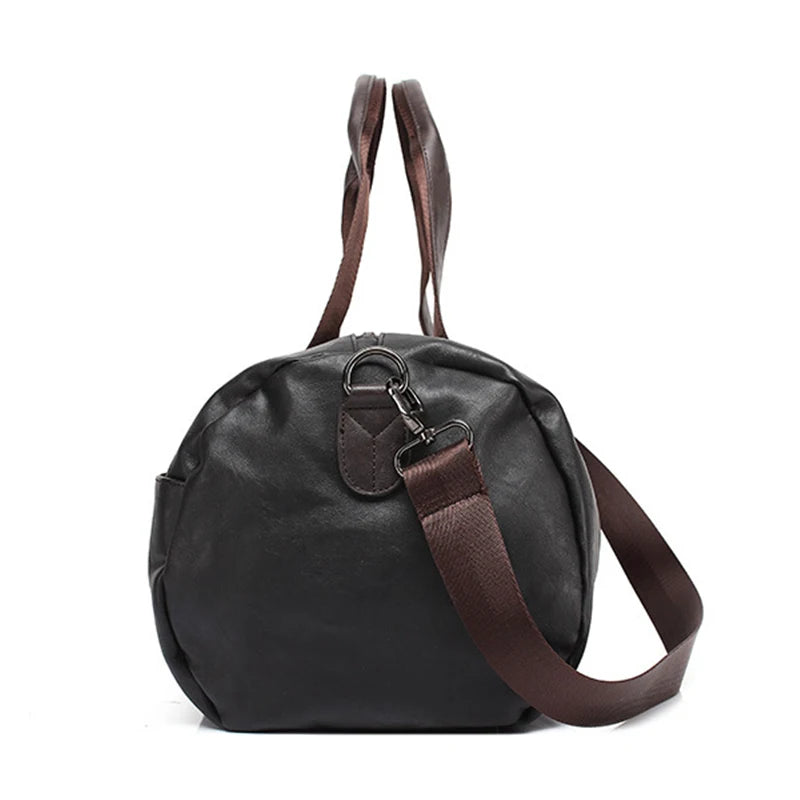 baldauren PU-Leder Sporttasche – Fitness, Gym & Reisetasche für Damen und Herren mit großem Fassungsvermögen