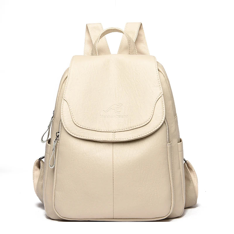 KMFFLY Damen Leder-Rucksack – Weicher Vintage Rucksack aus echtem Schafleder, kompakt & stilvoll (9 Farben)