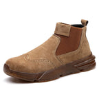 MJYTHF Herren Sicherheitsstiefel 2024 – Wasserdichte Leder Arbeits- &amp; Winterboots mit Stahlkappe, Rutschfeste Bottines pour hommes 