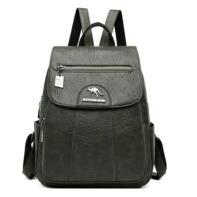 KMFFLY Damen Rucksack aus echtem Schafleder – Vintage Leder-Rucksack in 5 Farben, weich & elegant für Schule, Reise & Alltag