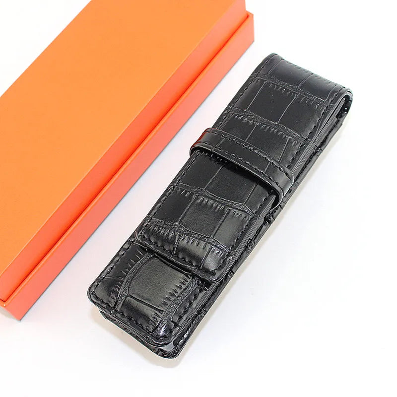 Hochwertiges Leder Federmäppchen für 2 Stifte – Elegante Stiftetasche / Stifthalter aus Leder