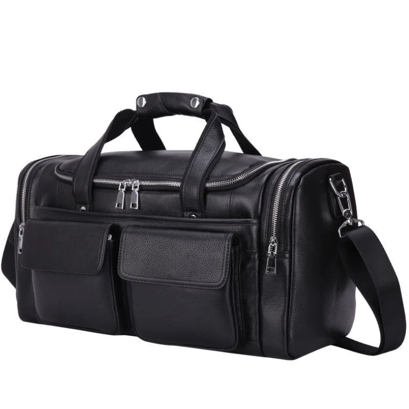 Luufan Crazy Horse Leder Reisetasche für Herren – Große Travel Duffel aus echtem Rindsleder, robuste Wochenend- & Luggage Bag
