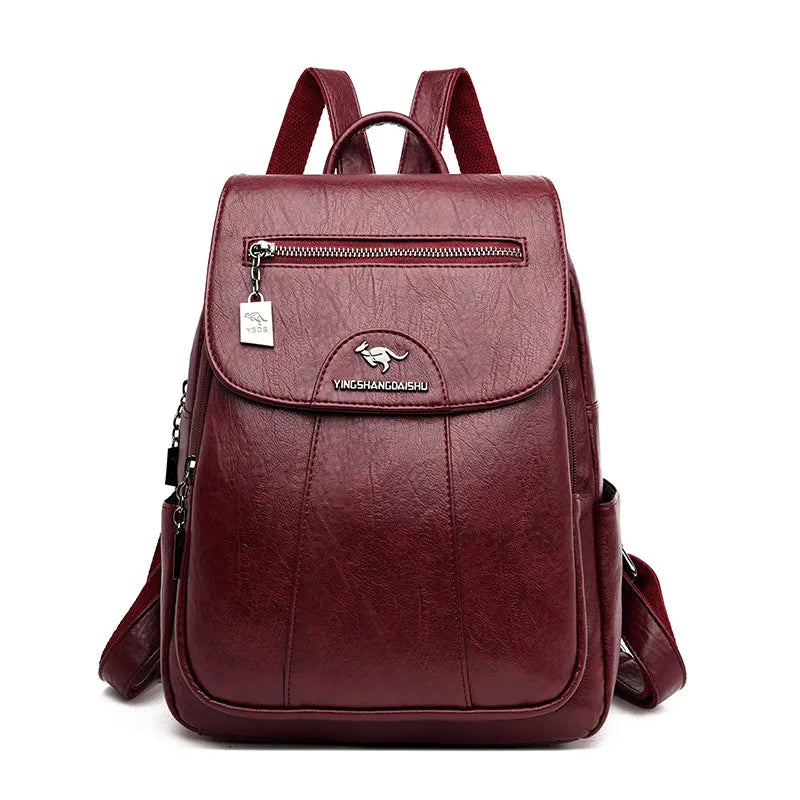 KMFFLY Damen Rucksack aus echtem Schafleder – Vintage Leder-Rucksack in 5 Farben, weich & elegant für Schule, Reise & Alltag