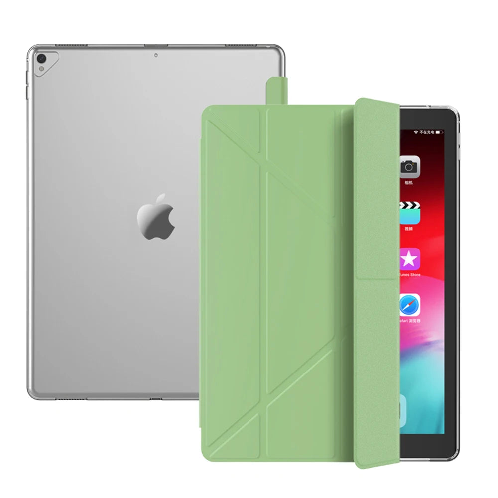 PU Leder Smart Case für iPad Pro 12.9 Zoll (2015 & 2017) – Magnetische Tablet Schutzhülle mit Silikon-Innenschale