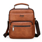 JEEP BULUO Herren Leder Messenger Bag – Große Crossbody Schultertasche für iPad 9,7" & Business Casual
