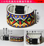 Hunde-Halsband aus Schaffell &amp; Leder – Ethnisches Design für kleine, mittlere &amp; große Hunde (auch Windhunde) 