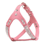 Bling Hunde-Geschirr aus Wildleder mit Strass – Elegantes Rhinestone Welpen- &amp; Katzengeschirr para Chihuahua, Mops y Französische Bulldogge (S–L) 