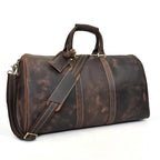 Vintage Herren Reisetasche aus echtem Rindsleder – Große Leder Duffle Bag 60 cm, robuste Weekend- & Handgepäcktasche aus Cowhide