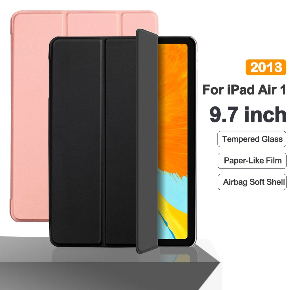 PU Leder Flip Case für iPad Air 1 (2013) 9.7 Zoll – Trifold Stand Hülle mit Auto Wake & Sleep (A1474 / A1475 / A1476)