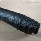 Lychee-Prägung Rindsleder am Stück – Schwarzes &amp; Weißes Top-Layer Echtleder 1,4–1,6 mm pour sacs à dos, sacs à main et meubles