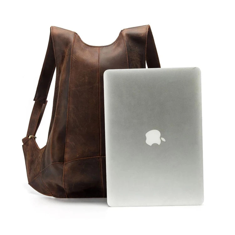 LUUFAN Crazy Horse Leder Sling Rucksack Unisex – Kompakter Echtleder Daypack für Outdoor, Schule, Freizeit & Bike