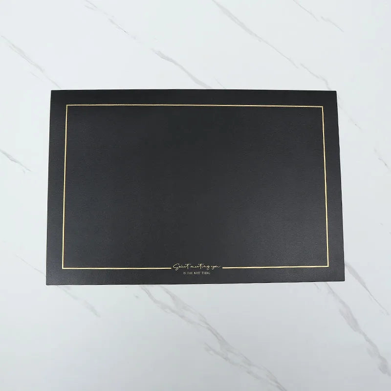 Ensembles de vaisselle en cuir rechteckige – Fête de l'huile et de l'eau, plats isolés au style européen pour cuisine et cuisine