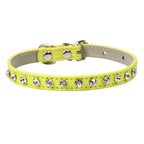 Bling Strass Hunde- & Katzenhalsband aus PU-Leder – Kristall-Diamant Halsband mit Leine für kleine Hunde (12 Farben)
