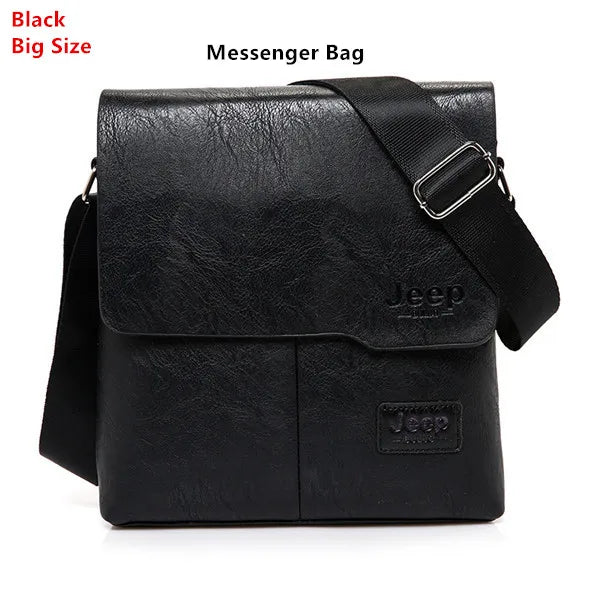 JEEP BULUO Herren PU-Leder Messenger Bag 2er-Set – Business & Casual Crossbody Schultertaschen für Männer