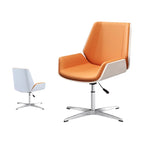 Mid-Century Bürostuhl aus Leder – Höhenverstellbarer Executive Drehstuhl mit Armlehnen & Bentwood-Design für Home Office & Arbeitsplatz