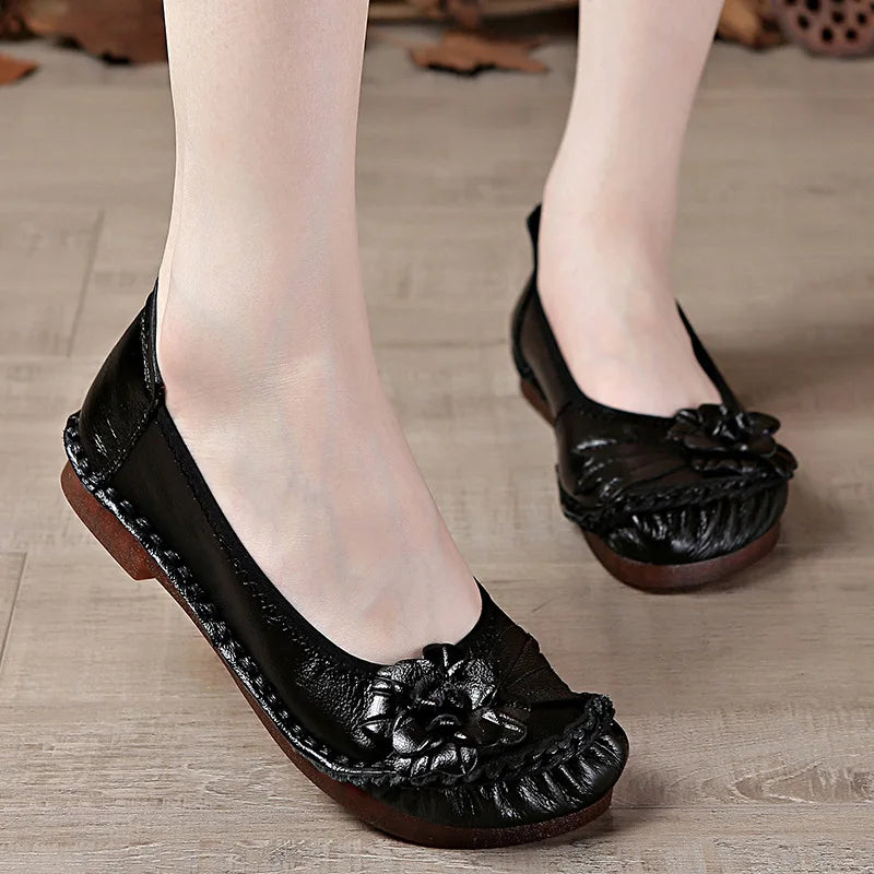 Ferldi Damen Oxfords – Handgefertigte Lederflats, Luxuriöse Loafers et Mokassins aus echtem Rindsleder 