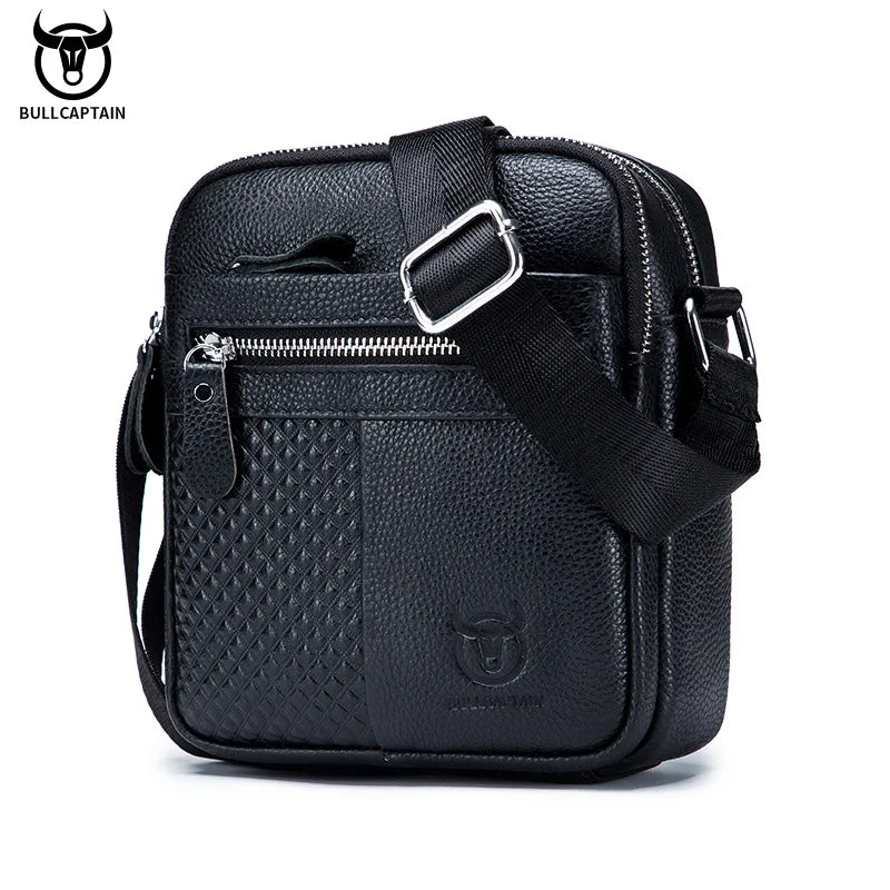 BULLCAPTAIN Herren Leder Messenger Bag – Schultertasche & Aktentasche für Business, Reisen und Freizeit