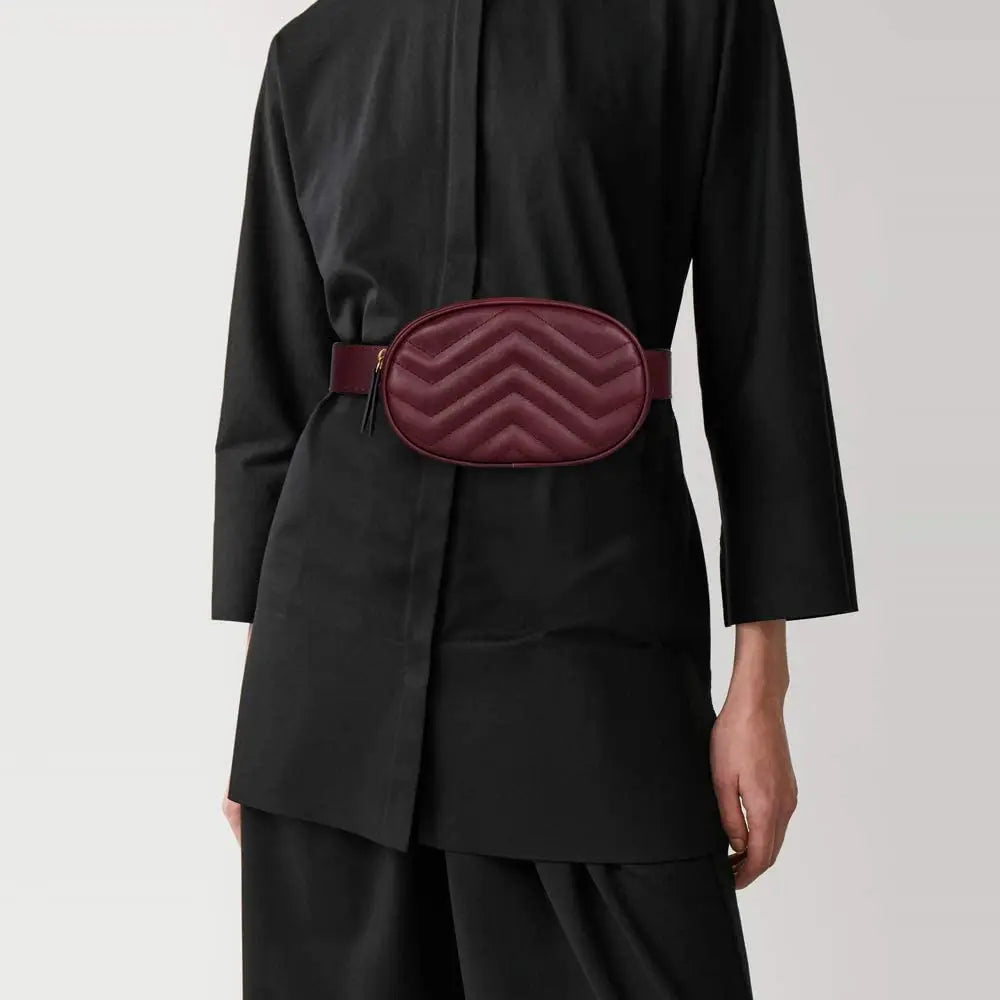 Geestock Damen Bauchtasche – Runde PU-Leder Gürteltasche, Luxuriöse Fanny Pack & Crossbody-Handtasche