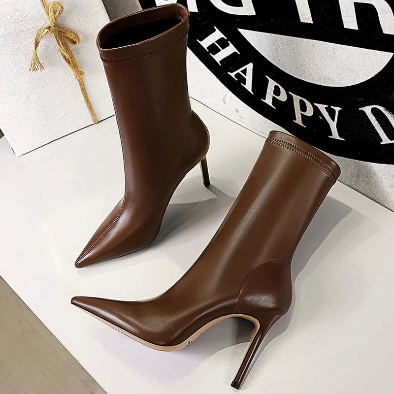 Bottines BIGTREE pour femmes avec talons hauts – Stiefeletten élégantes avec pointes, forme et design féminin pour l'hiver et l'hiver