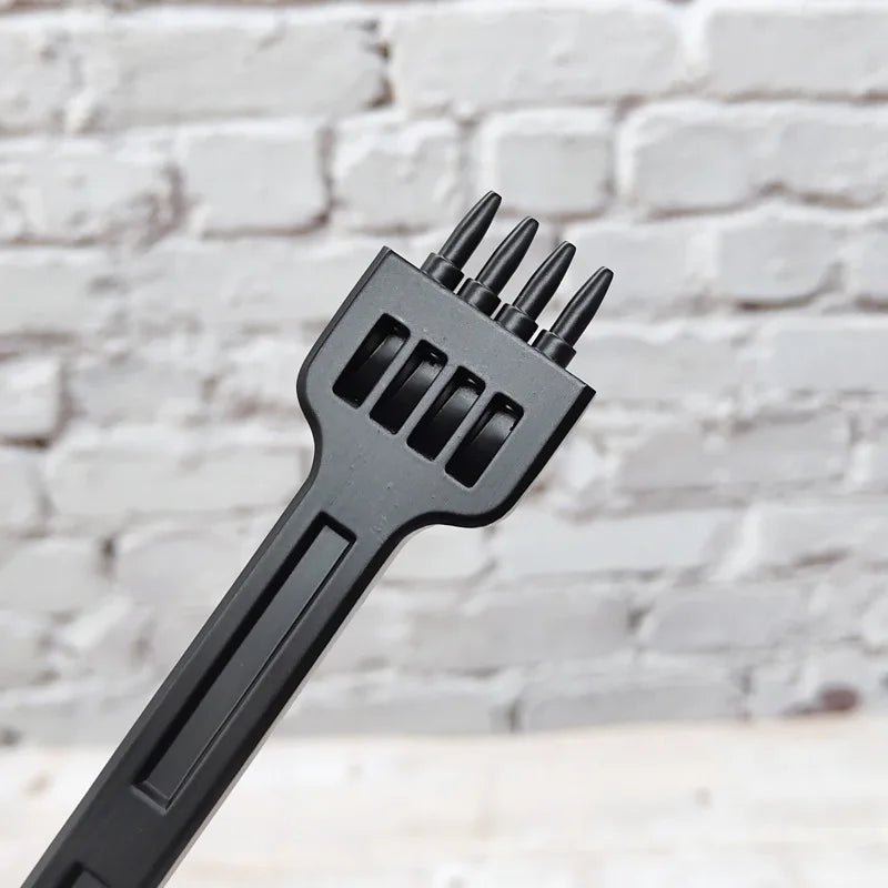 3-teiliges Leder Stichlocheisen Set 4 mm – Diamant &amp; Rund Lochstanzer aus legiertem Stahl für Gürtel, Nähte &amp; Lederhandwerk