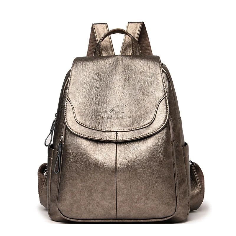 KMFFLY Damen Leder-Rucksack – Weicher Vintage Rucksack aus echtem Schafleder, kompakt & stilvoll (9 Farben)