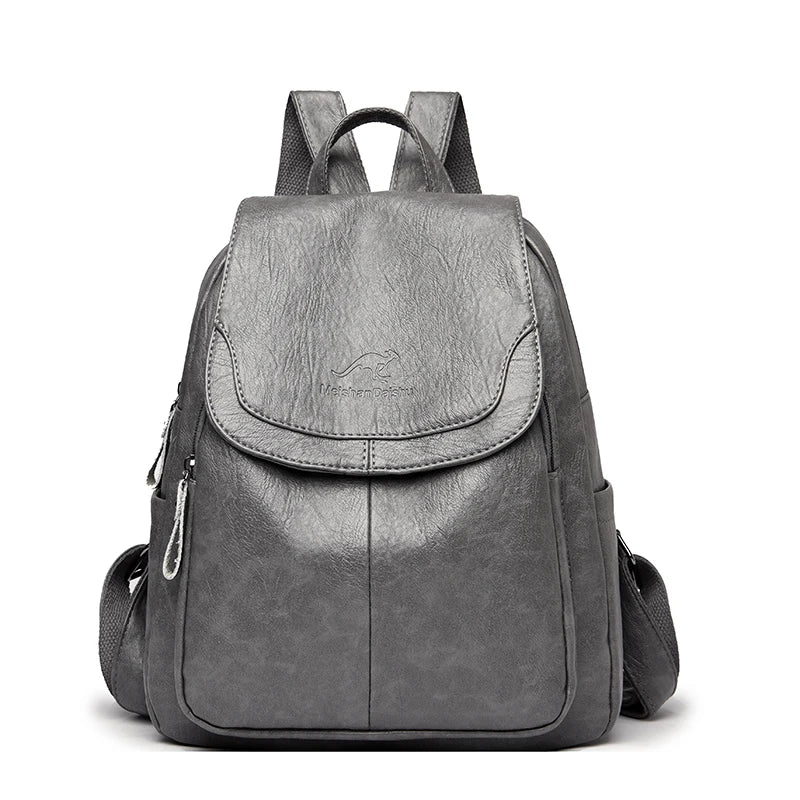 KMFFLY Damen Leder-Rucksack – Weicher Vintage Rucksack aus echtem Schafleder, kompakt & stilvoll (9 Farben)