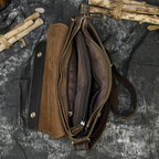Newsbirds Vintage Herren Leder-Aktentasche – Crazy Horse Laptop Messenger Bag para oficina y oficina 