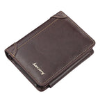 baellerry Herren Geldbörse aus PU-Leder – Cartera corta con Reißverschluss, Kartenhalter, Münzfach y Vintage-Design