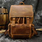 LUUFAN Vintage Crazy Horse Mochila de cuero unisex - Mochila grande para portátil de 15 pulgadas, Reise, Schule &amp; Alltag