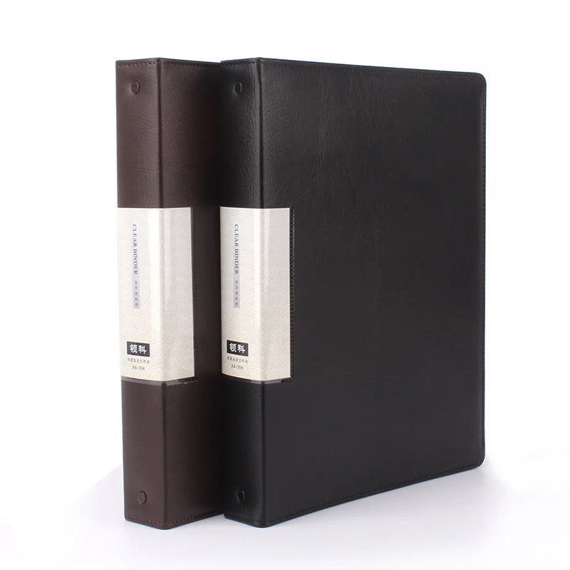 Carpeta de notas de papel A4 PU – Carpeta de hojas sueltas de 4 anillas con anillos de 20 mm y notas impresas