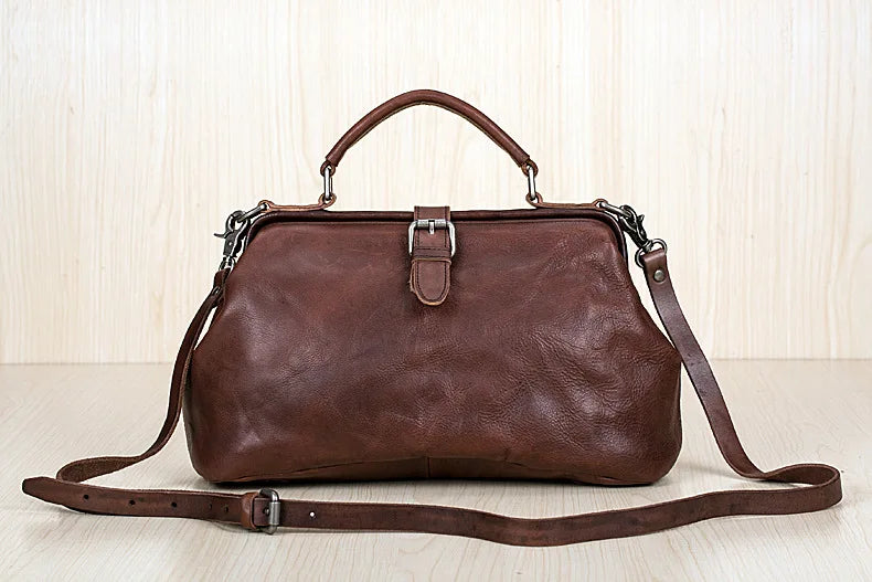 Newsbirds Luxus Leder Handtasche aus echtem Rindsleder – Designer Reise- & Schultertasche für Damen und Herren, diebstahlsichere Travel Bag