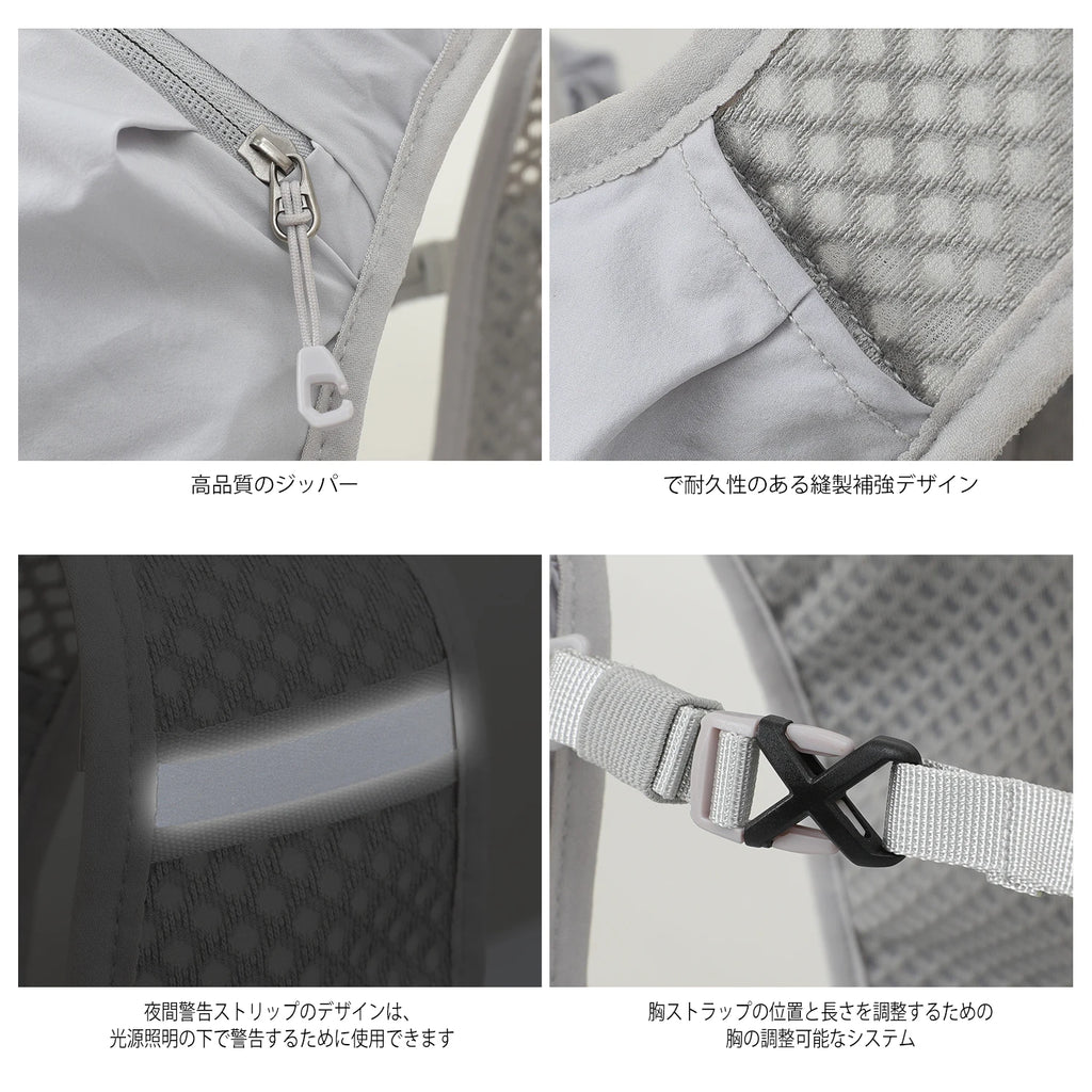 INOXTO Wasserdichter Laufrucksack 5L – Gilet d'hydratation ultra léger avec bouteille d'eau de 1,5 L pour la course, le trail et le VTT