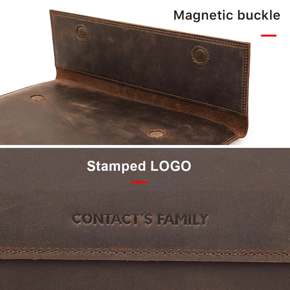 Echtes Leder MacBook Sleeve – Laptop-Hülle für MacBook Air 13 & MacBook Pro 14/15/16 Zoll, Unisex, Vintage-Stil