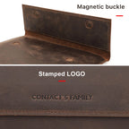 CONTACTS FAMILY Echtleder Laptop Hülle für MacBook Air & Pro 13–14 Zoll – Vintage Leder Sleeve mit Magnetverschluss & Gravur